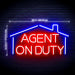 Real Estate Agent on Duty v1 Ultra-Bright LED Sign with Remote (Neon-Style, LED Technology) - Way Up Gifts