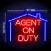 Real Estate Agent on Duty v2 Ultra-Bright LED Sign with Remote (Neon-Style, LED Technology) - Way Up Gifts