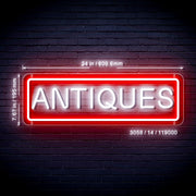 Antiques Ultra-Bright Neon-Style LED Business Window Sign with Remote - LED Gift Works