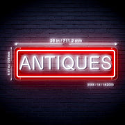 Antiques Ultra-Bright Neon-Style LED Business Window Sign with Remote - LED Gift Works