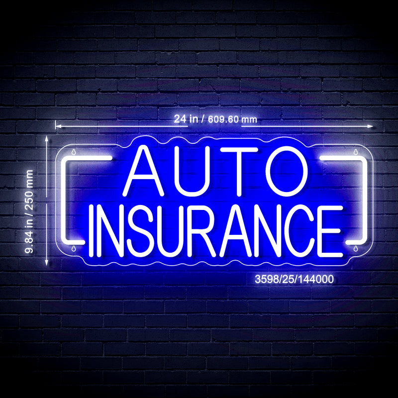 Auto Insurance Ultra-Bright LED Sign with Remote (Neon-Style, LED Technology) - LED Gift Works