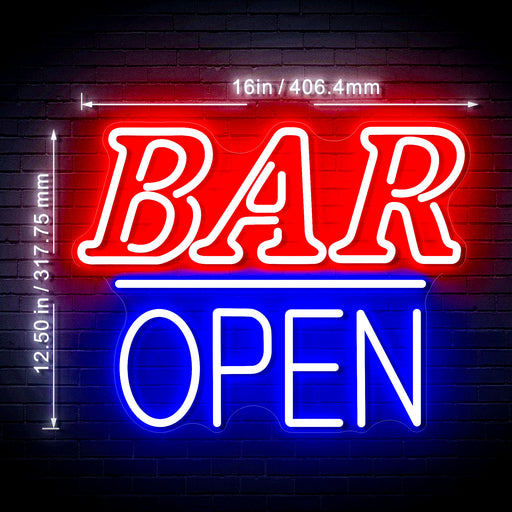 16" Bar Open Flex Silicone LED Sign (Neon-Style, LED Technology) - Way Up Gifts
