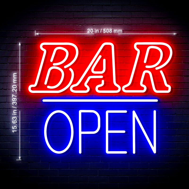 Bar Open Ultra-Bright LED Sign with Remote (Neon-Style, LED Technology) - LED Gift Works