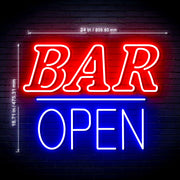 Bar Open Ultra-Bright LED Sign with Remote (Neon-Style, LED Technology) - LED Gift Works