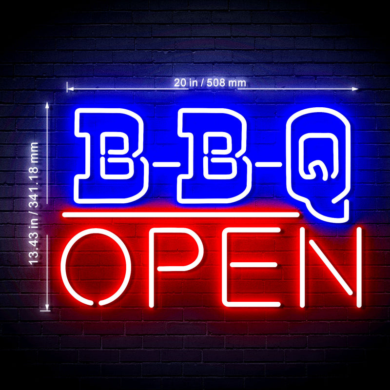 Open BBQ Ultra-Bright LED Sign with Remote (Neon-Style, LED Technology) - LED Gift Works