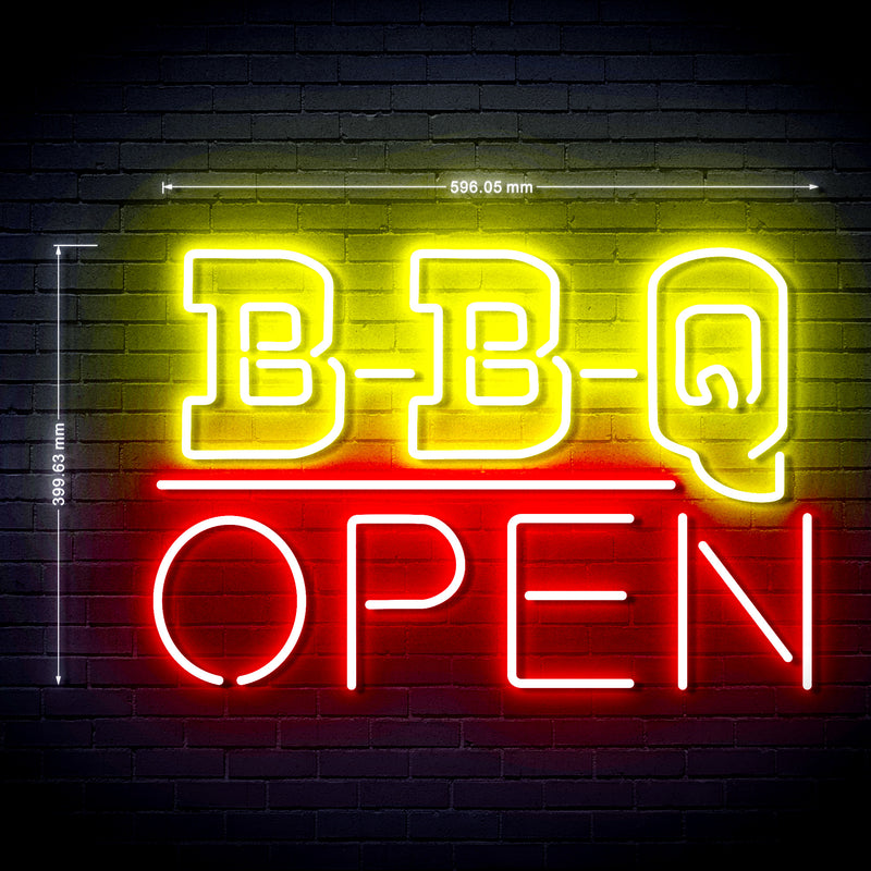 Open BBQ Ultra-Bright LED Sign with Remote (Neon-Style, LED Technology) - LED Gift Works