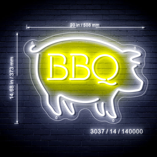 BBQ Pig Ultra-Bright LED Sign with Remote (Neon-Style, LED Technology) - LED Gift Works
