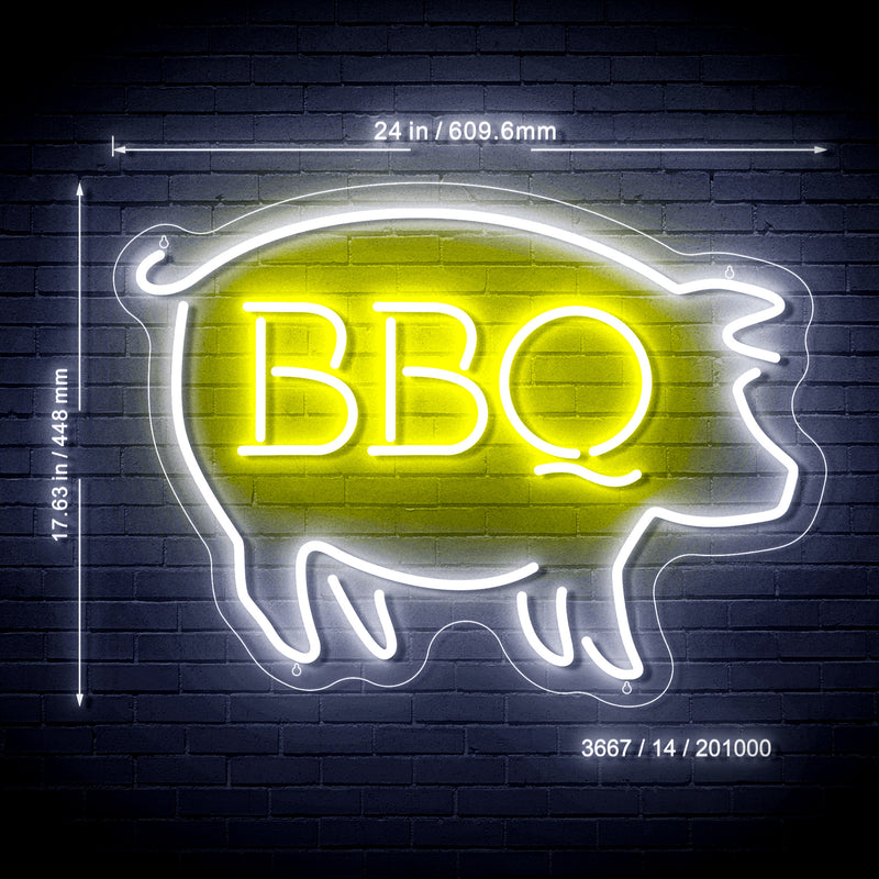 BBQ Pig Ultra-Bright LED Sign with Remote (Neon-Style, LED Technology) - LED Gift Works