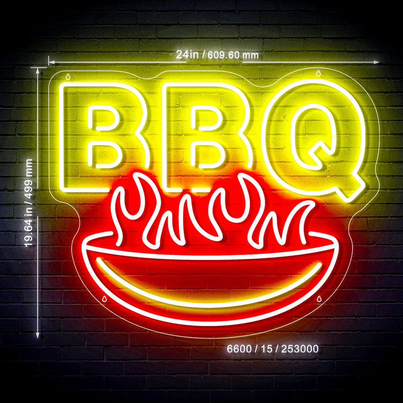 BBQ Fire Decoration Ultra-Bright LED Sign with Remote (Neon-Style, LED Technology) - LED Gift Works