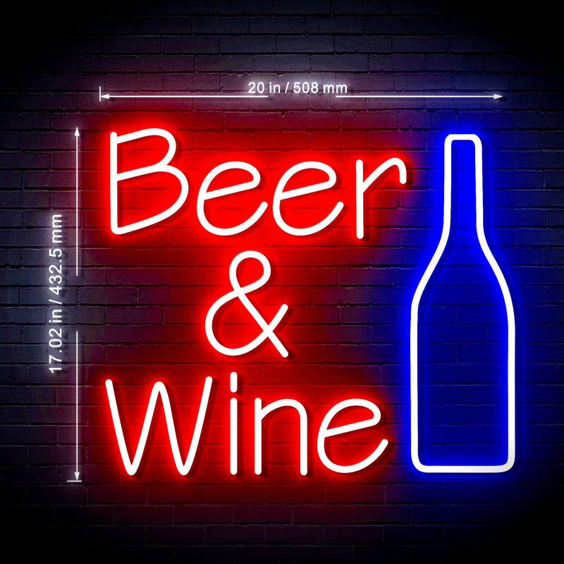 Beer Wine Ultra-Bright LED Sign with Remote (Neon-Style, LED Technology) - LED Gift Works