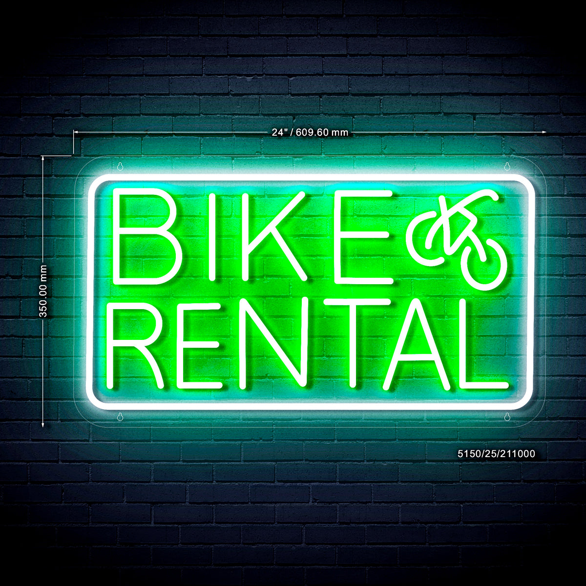 Bike Rental Ultra-Bright LED Sign with Remote (Neon-Style, LED Technol ...