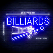 Billiards Ultra-Bright Neon-Style LED Business Window Sign with Remote - LED Gift Works