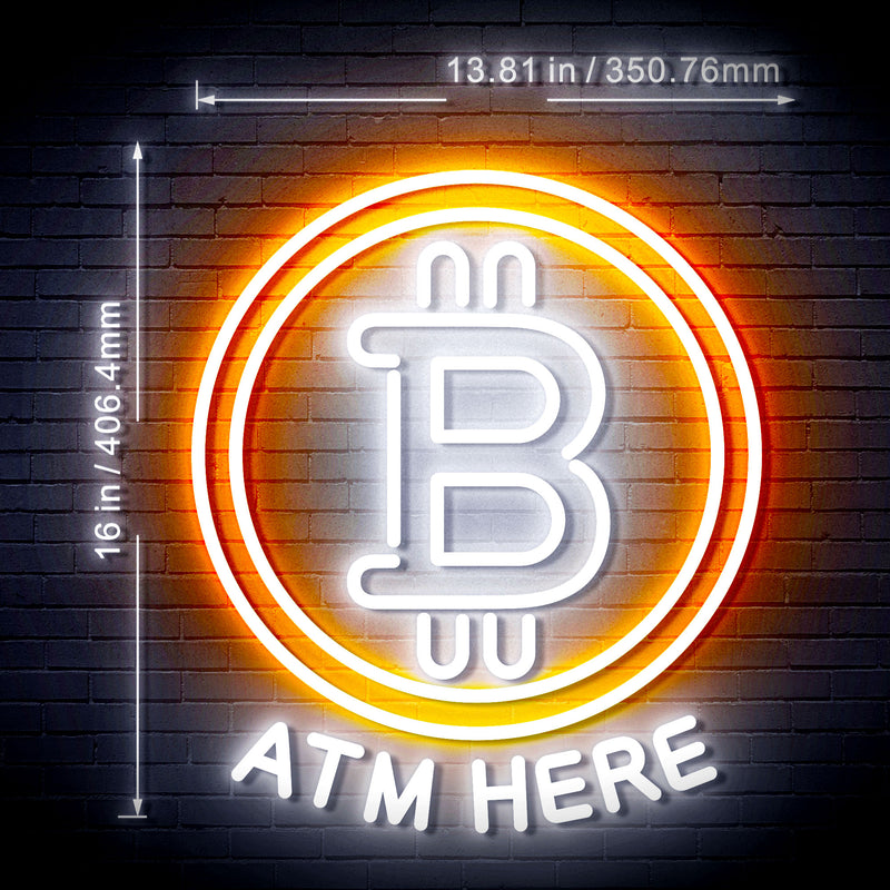 Bitcoin ATM Here Flex Silicone LED Sign (Neon-Style, LED Technology) - LED Gift Works