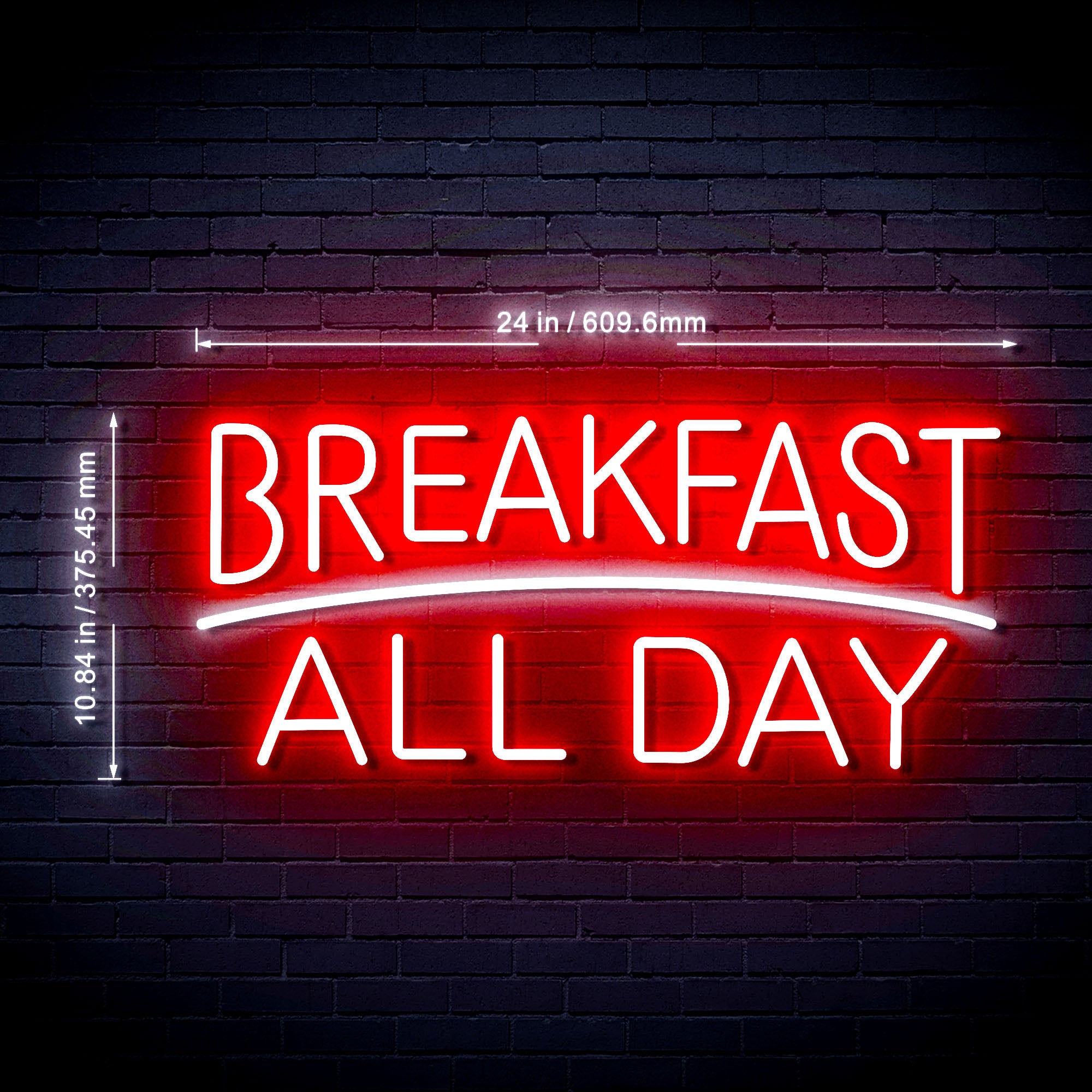 Breakfast All Day Diner Ultra-Bright LED Sign with Remote (Neon-Style ...