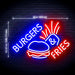 Hamburgers Burgers Fries Ultra-Bright LED Sign with Remote (Neon-Style, LED Technology) - Way Up Gifts