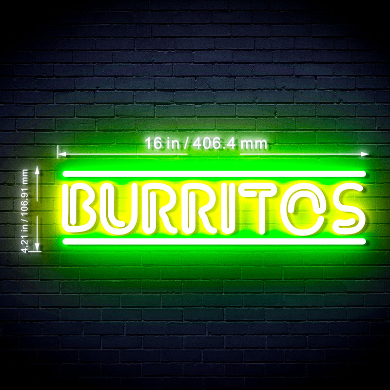 Mexican Food Burritos Flex Silicone LED Sign (Neon-Style, LED Technology) - LED Gift Works