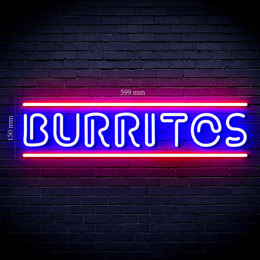 Mexican Food Burritos Ultra-Bright LED Sign with Remote (Neon-Style, LED Technology) - Way Up Gifts