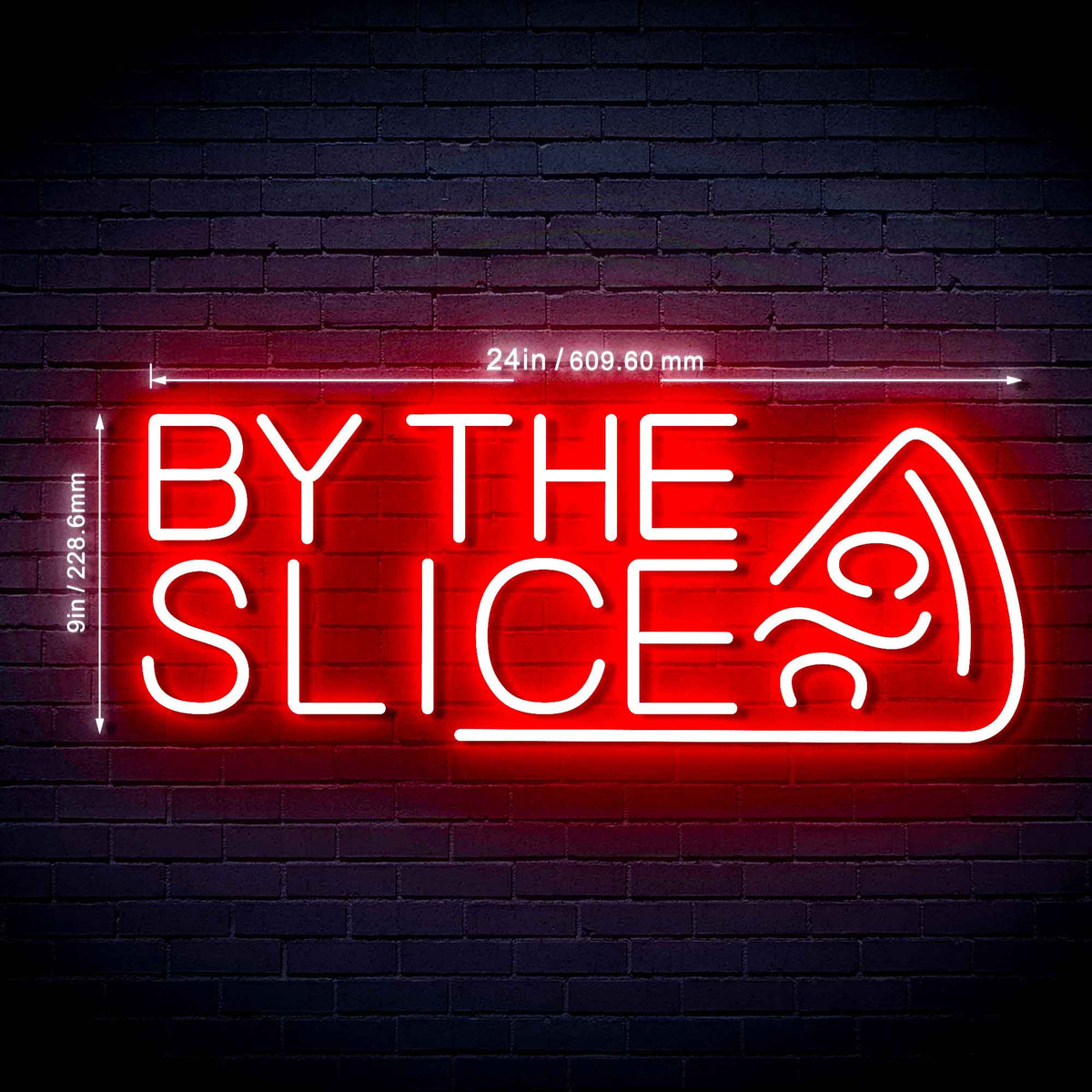 Pizza By The Slice Ultra-Bright LED Sign with Remote (Neon-Style, LED ...