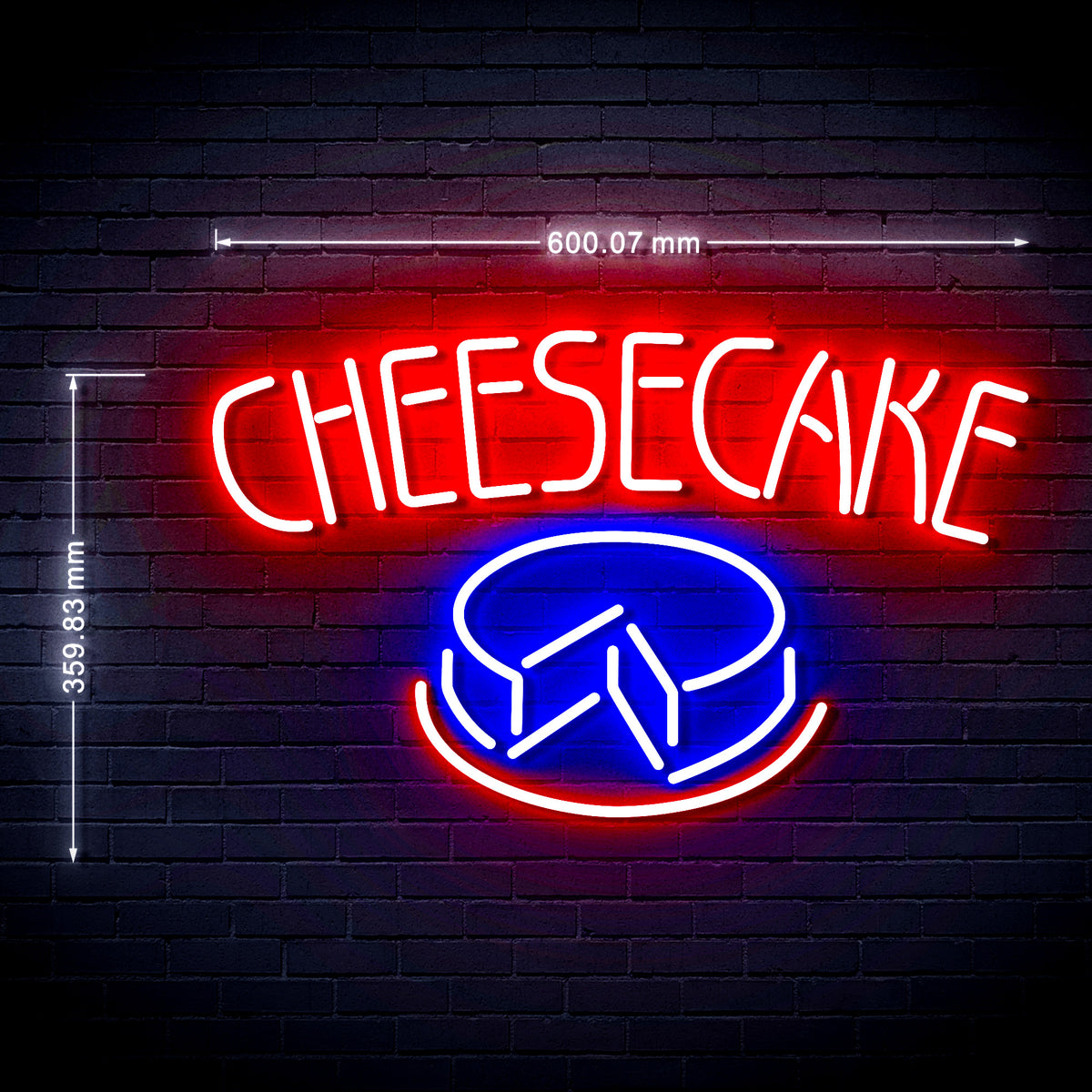 Cheesy Sign Bakery Cheesecake Ultra-Bright LED Sign with Remote (Neon-Style, LED T ...