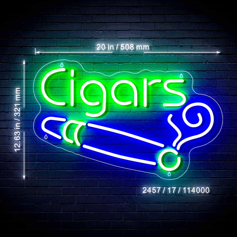 Cigars Ultra-Bright LED Sign with Remote (Neon-Style, LED Technology) - LED Gift Works