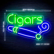 Cigars Ultra-Bright LED Sign with Remote (Neon-Style, LED Technology) - LED Gift Works