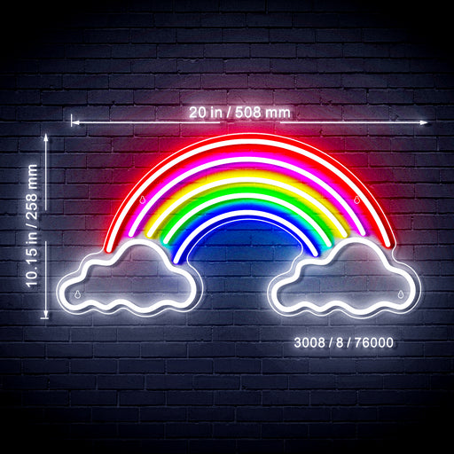 Clouds with Rainbow Kid Room Ultra-Bright LED Sign with Remote (Neon-Style, LED Technology) - LED Gift Works