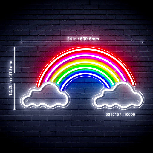 Clouds with Rainbow Kid Room Ultra-Bright LED Sign with Remote (Neon-Style, LED Technology) - LED Gift Works