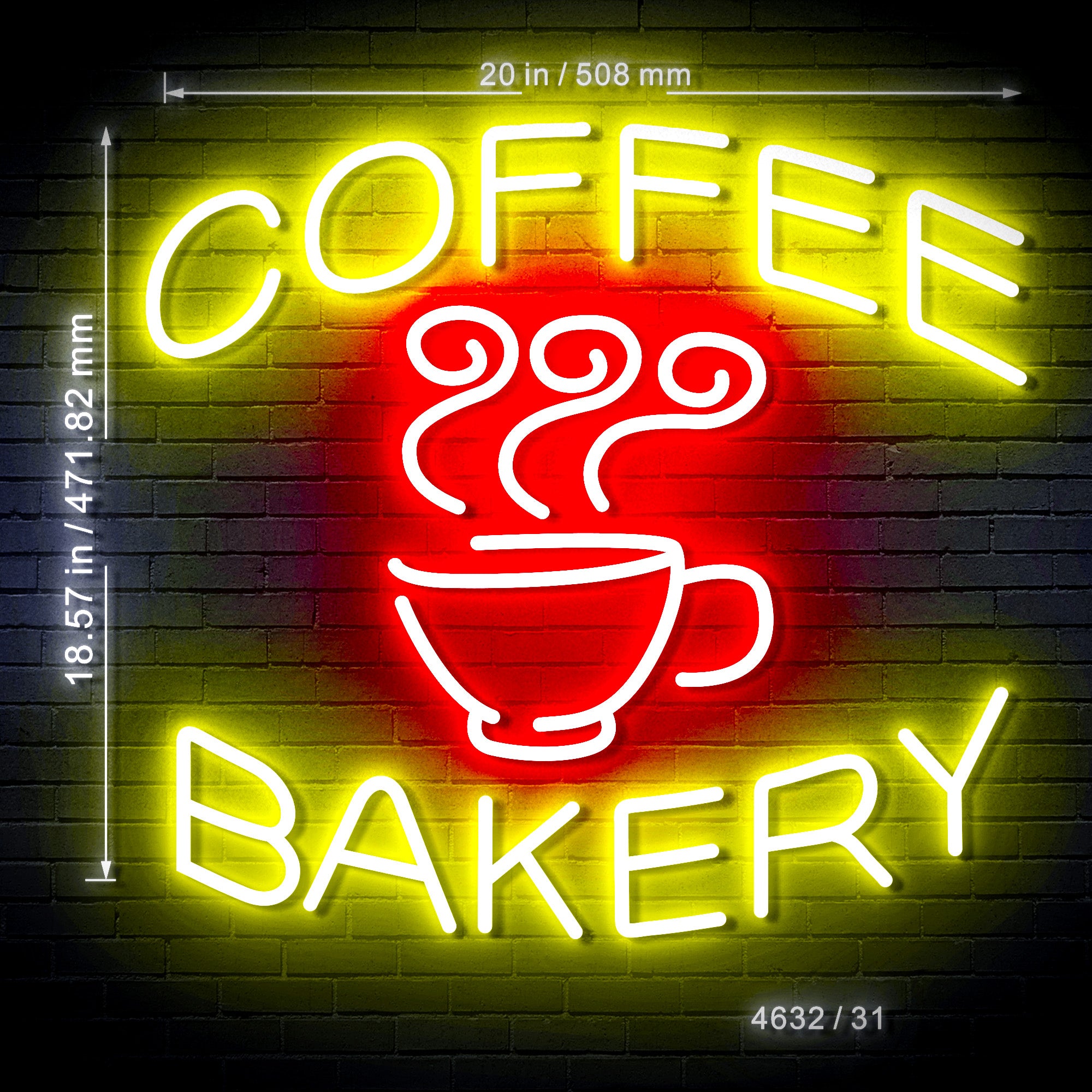 Coffee Bakery Shop Ultra-Bright LED Sign with Remote (Neon-Style, LED ...