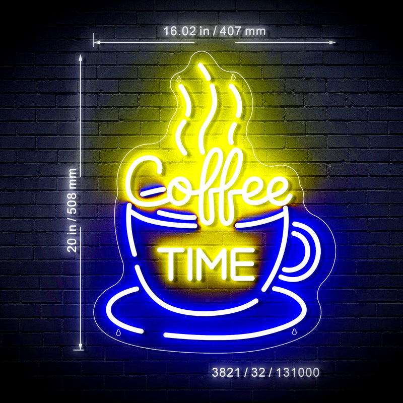 Coffee Time Ultra-Bright LED Sign with Remote (Neon-Style, LED Technology) - LED Gift Works