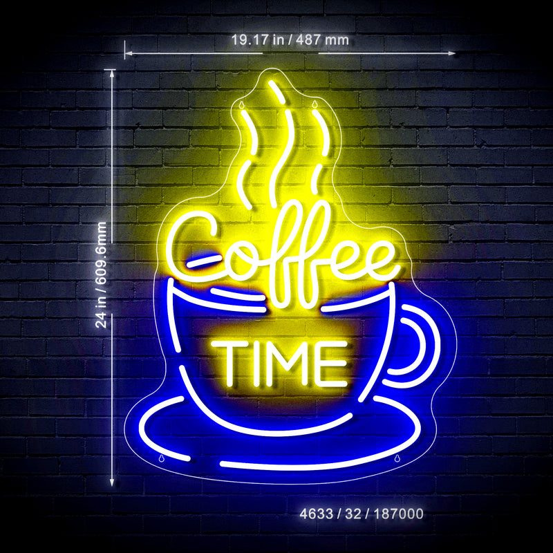 Coffee Time Ultra-Bright LED Sign with Remote (Neon-Style, LED Technology) - LED Gift Works