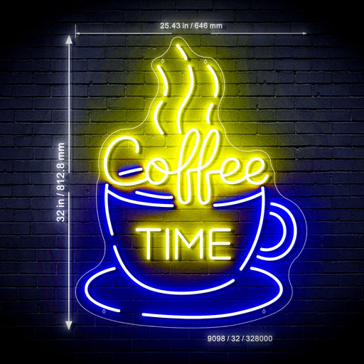 Coffee Time Ultra-Bright LED Sign with Remote (Neon-Style, LED Technology) - LED Gift Works