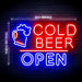 Bar Cold Beer Open Ultra-Bright LED Sign with Remote (Neon-Style, LED Technology) - Way Up Gifts