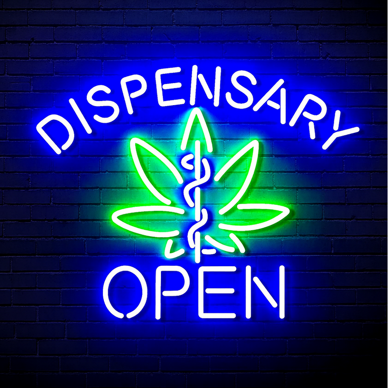 Open Medical Marijuana Dispensary Ultra-Bright LED Sign with Remote (Neon-Style, LED Technology) - LED Gift Works