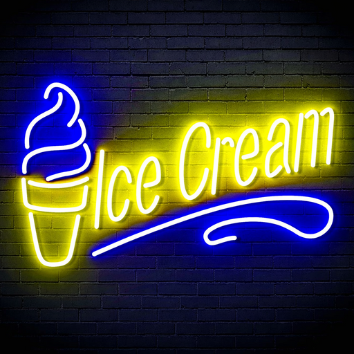 Ice Cream Ultra-Bright LED Sign with Remote (Neon-Style, LED Technology) - LED Gift Works