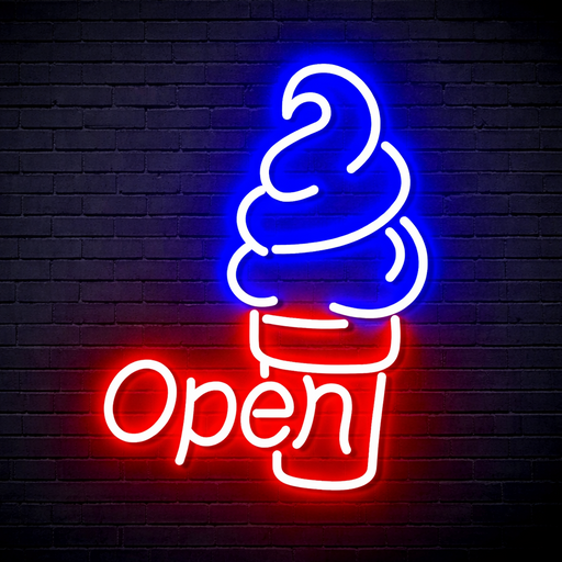 Ice Cream Open Flex Silicone LED Sign (Neon-Style, LED Technology) - LED Gift Works