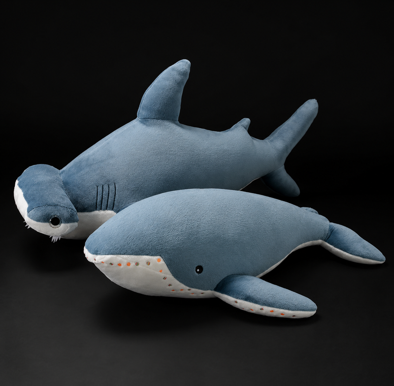 Large Stuffed Animal Hammerhead Shark Whale Plush Toy - LED Gift Works