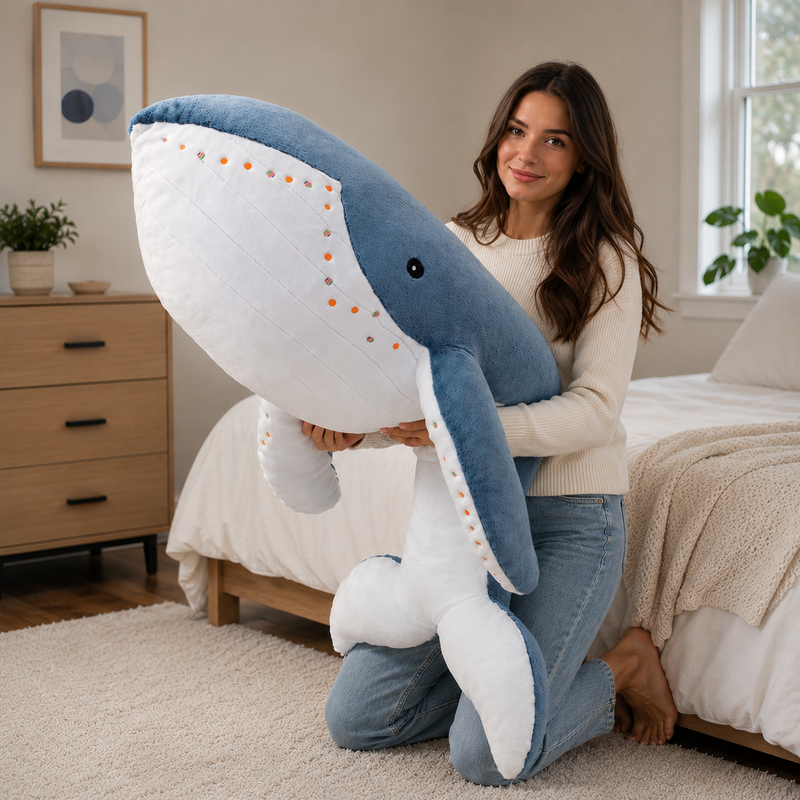 Large Stuffed Animal Hammerhead Shark Whale Plush Toy - LED Gift Works