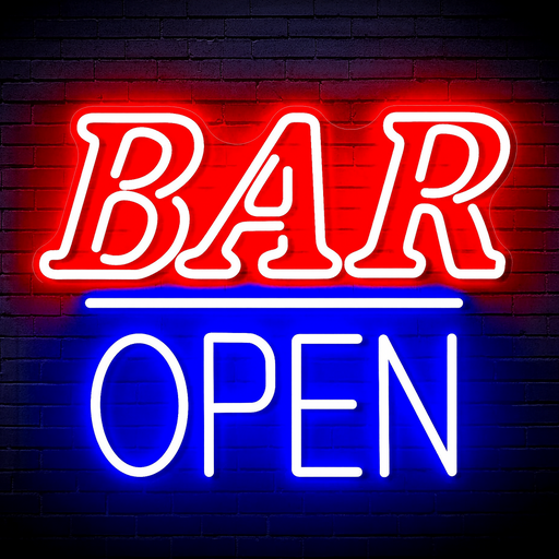 16" Bar Open Flex Silicone LED Sign (Neon-Style, LED Technology) - LED Gift Works