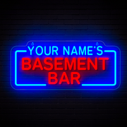 Personalized Basement Bar Ultra-Bright LED Sign with Remote (Neon-Style, LED Technology) - LED Gift Works