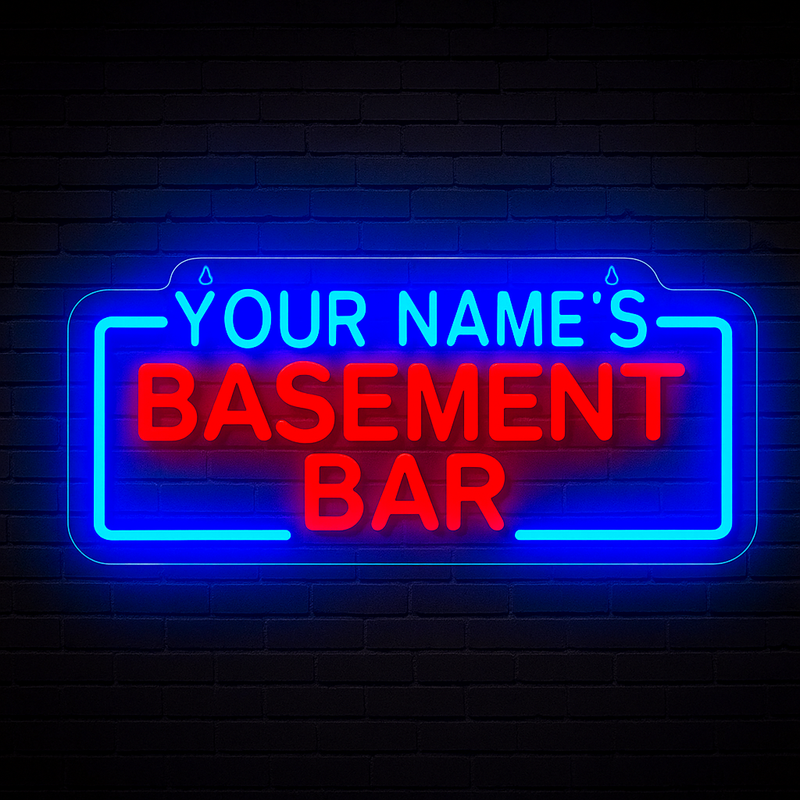 Personalized Basement Bar Ultra-Bright LED Sign with Remote (Neon-Style, LED Technology) - LED Gift Works