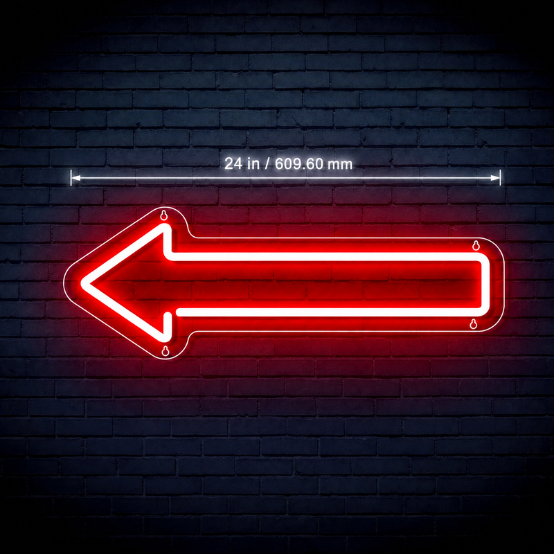 Left Arrow Ultra-Bright Neon-Style LED Sign with Remote