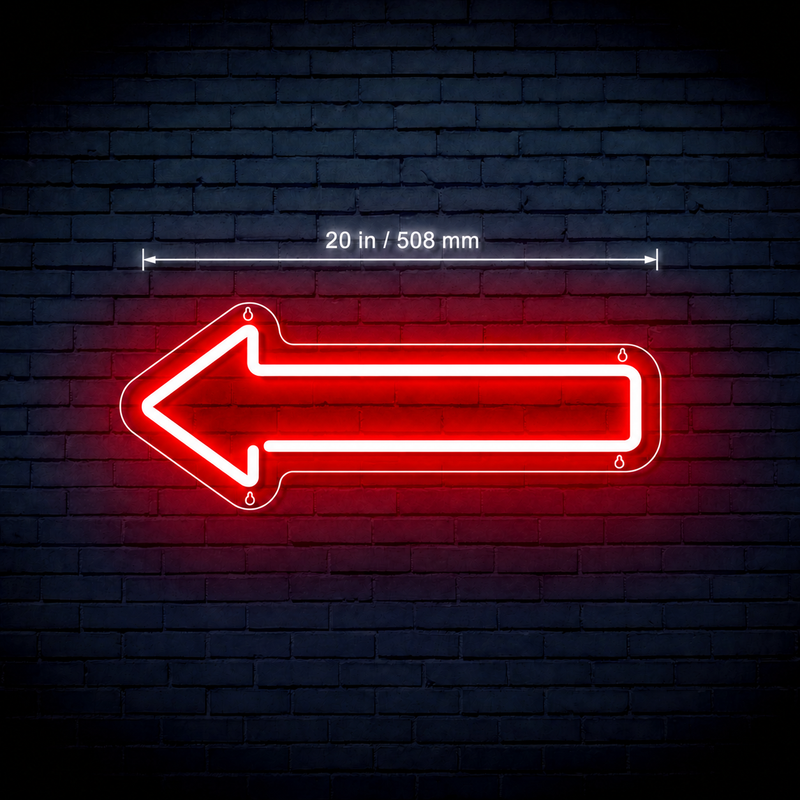 Left Arrow Ultra-Bright Neon-Style LED Sign with Remote
