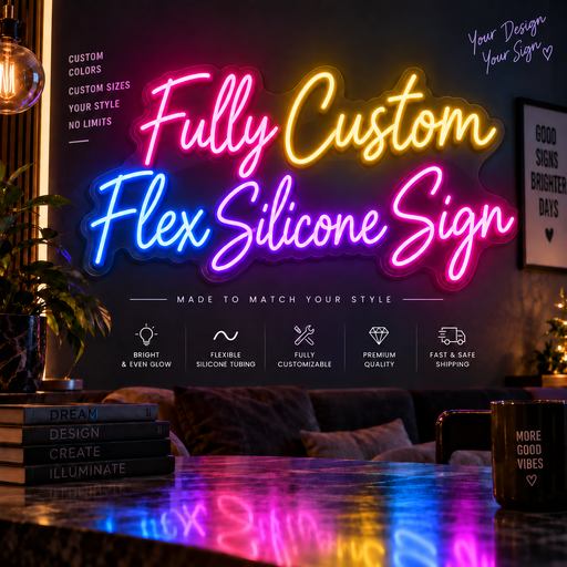 [Not Sold Out] Request a Quote for a Fully Custom Flex Silicone Neon-Style LED Sign - LED Gift Works