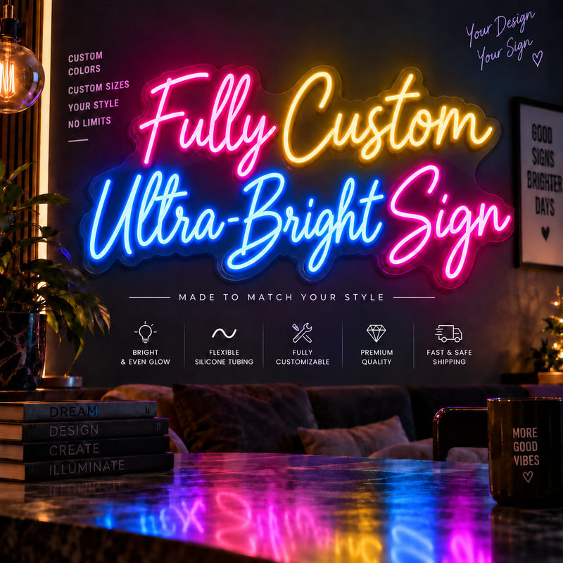 [Not Sold Out] Request a Quote for a Custom Ultra-Bright LED Sign w/ Remote (Neon-Style, LED Technology) - LED Gift Works
