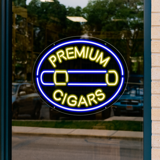 Premium Cigars Ultra-Bright LED Sign with Remote (Neon-Style, LED Technology) - Way Up Gifts