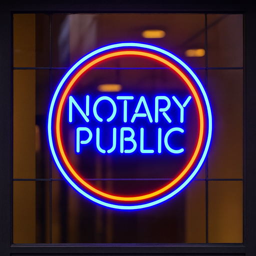 20" Round Notary Public Ultra-Bright LED Sign with Remote (Neon-Style, LED Technology) - LED Gift Works