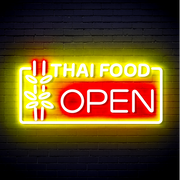 Open Restaurant Thai Food Flex Silicone LED Sign (Neon-Style, LED Technology) - LED Gift Works