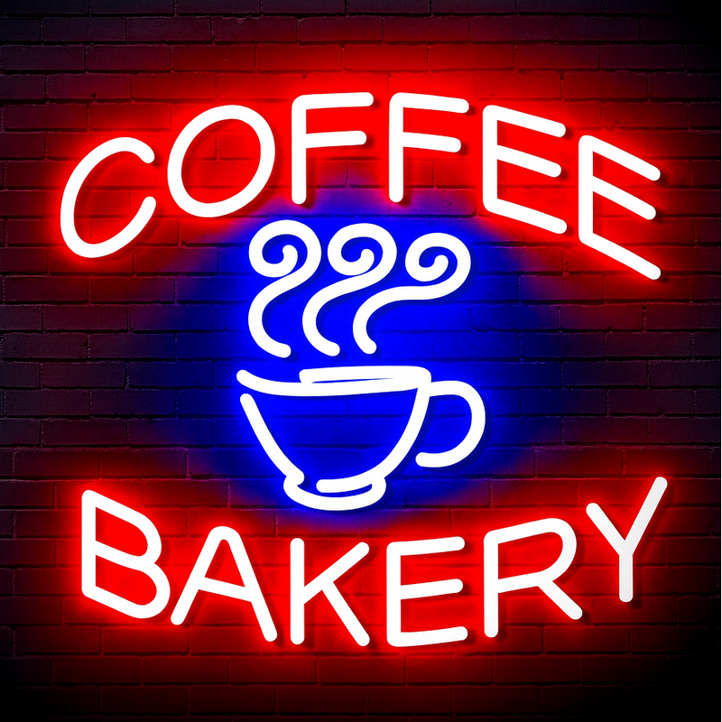 16" Coffee Bakery Shop Flex Silicone LED Sign (Neon-Style, LED Technology) - LED Gift Works