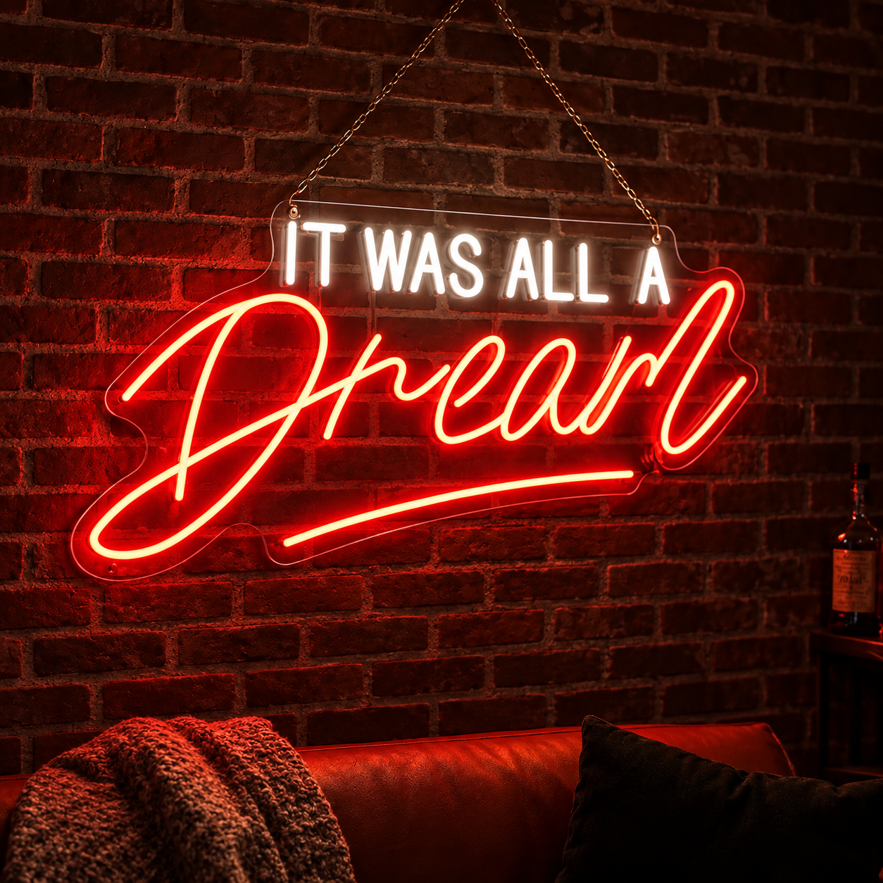 32" It Was All a Dream Ultra-Bright Neon-Style LED Sign with Remote - LED Gift Works