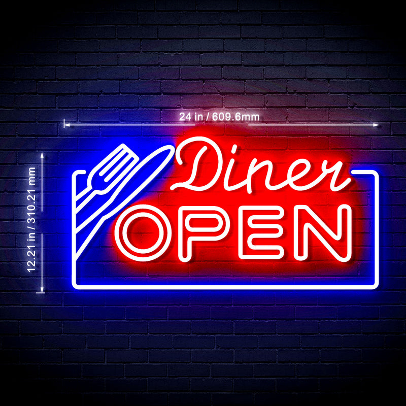 Diner Open Ultra-Bright LED Sign with Remote (Neon-Style, LED Technology) - LED Gift Works